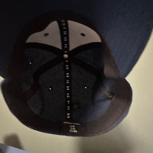 Under Armour Logo Golf Fitted Hat Blue MD/LG Solid Vent Holes Outdoor 2016 - Picture 3 of 5